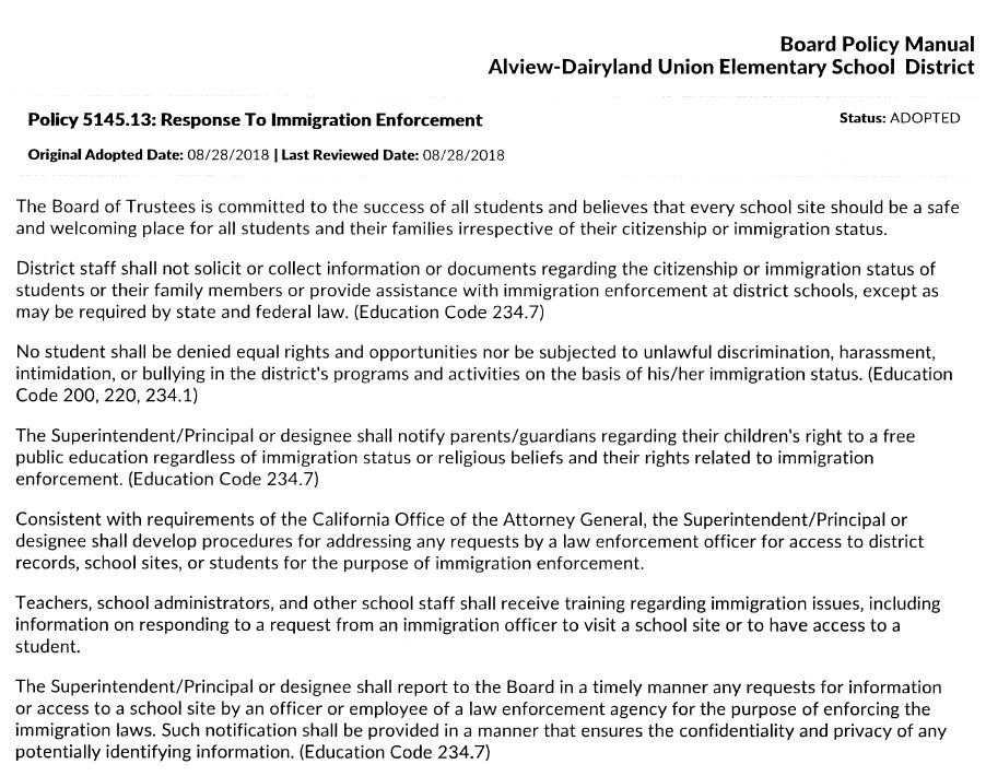 Response To Immigration Enforcement